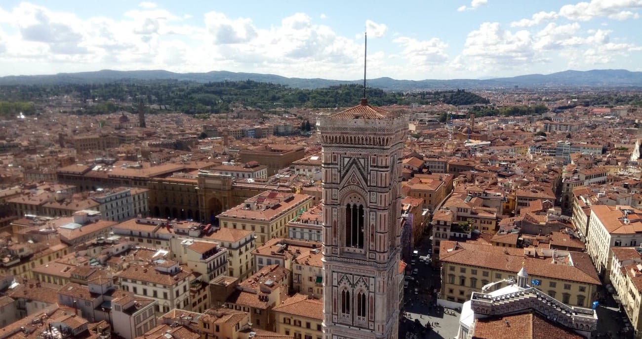 Näkymä Duomon katedraalin kellotornista.