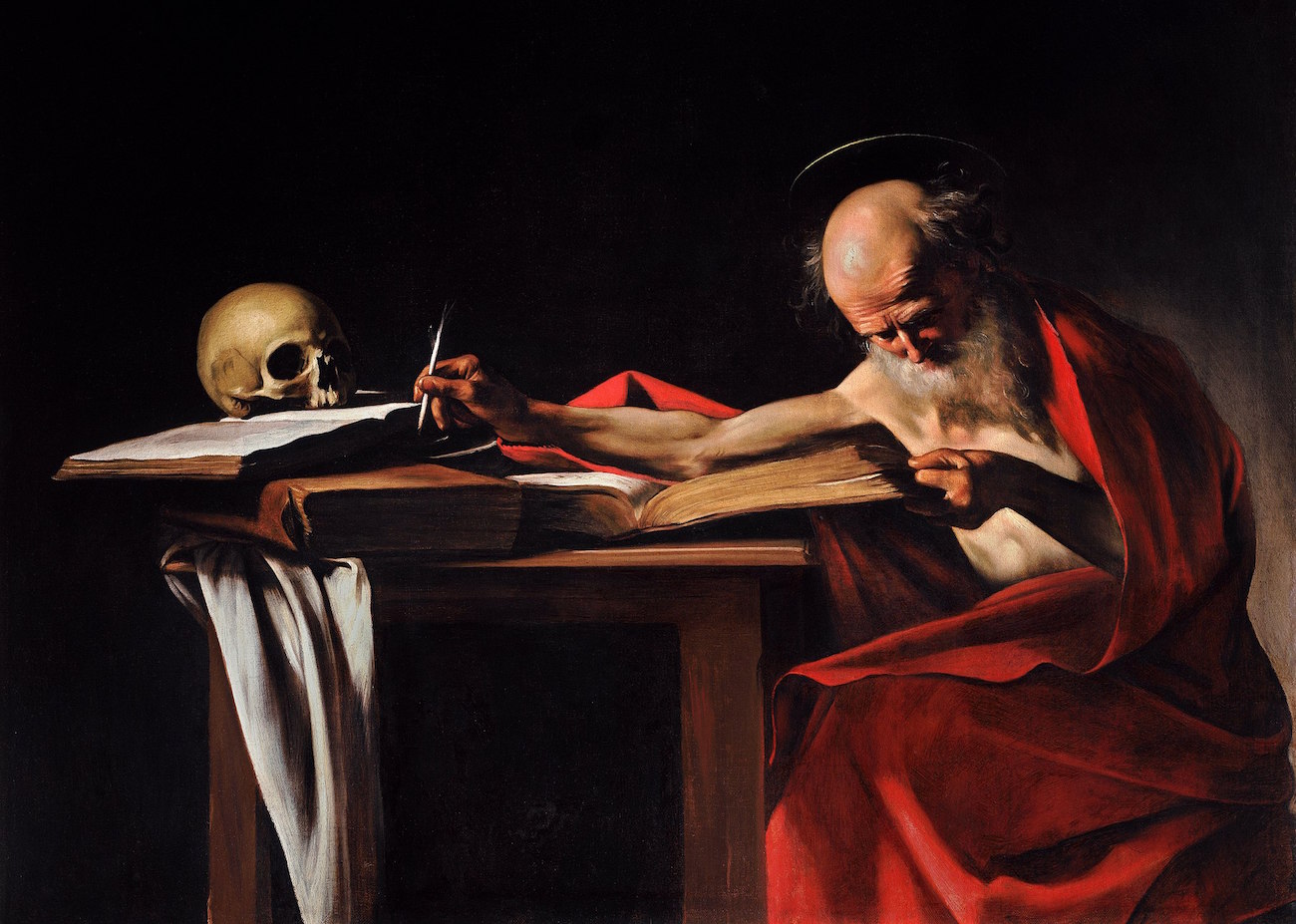 2048px Saint Jerome Writing Caravaggio 1605 6