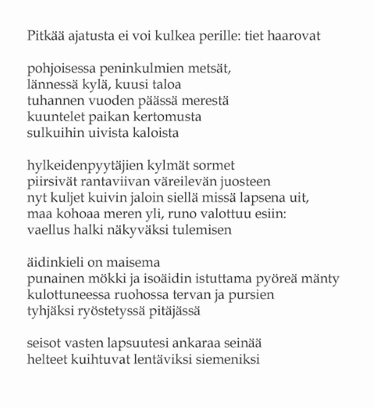 65 runo Riikka Palander