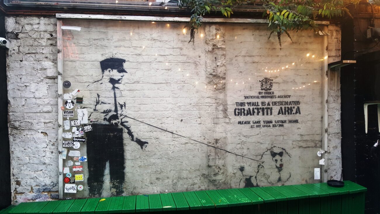 7 Guard Dog Graffiti Area by Banksy in Shoreditch