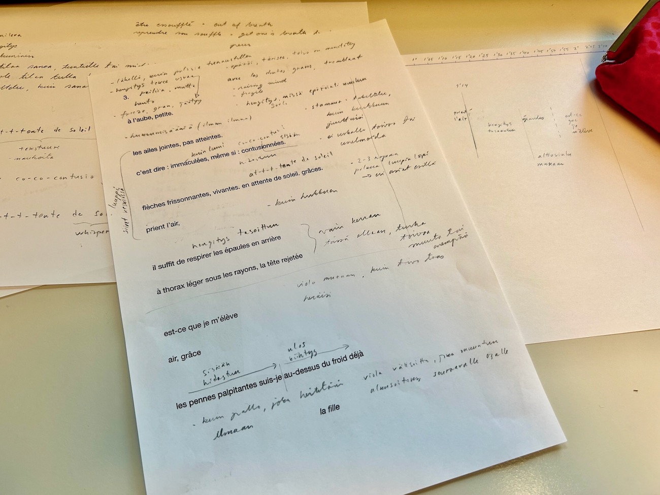 Kuva 2 Maija Hynninen AILES teoksen luonnoksia kuva Maija Hynnisen arkisto