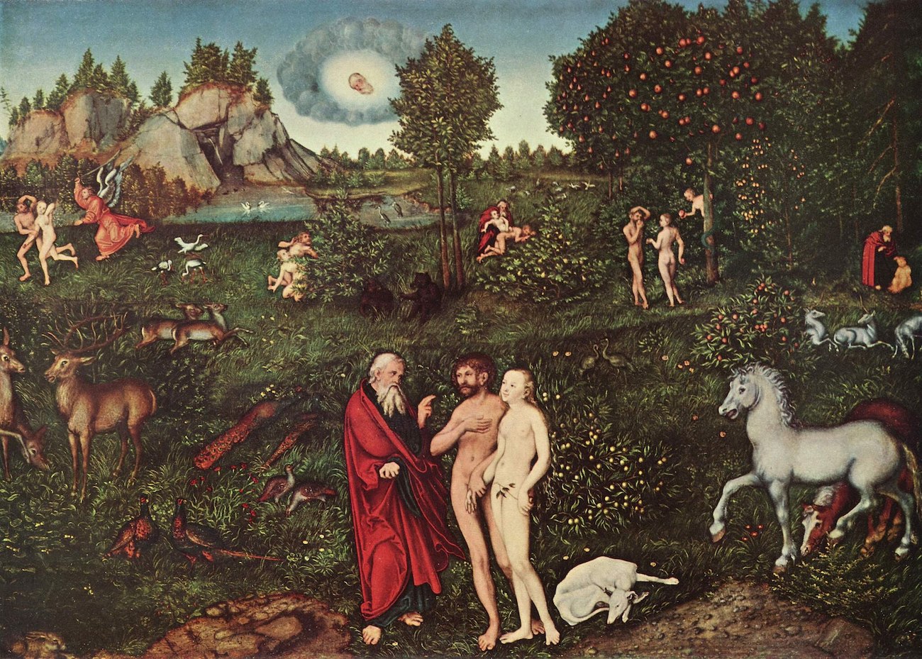 Lucas Cranach (I) Adam and Eve Paradise Kunsthistorisches Museum
