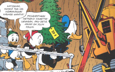 Carl Barksin joulutarinat 1945–1949 -sarjakuvakirjaan on koottu Aku Ankan hauskimpia joulutarinoita