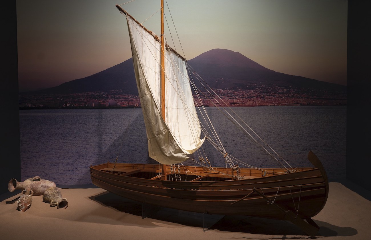 Roomalaisen horeia laivan malli. Kuva Ville Räty Tuotantoyhtiö Kuutti Rocks Oy