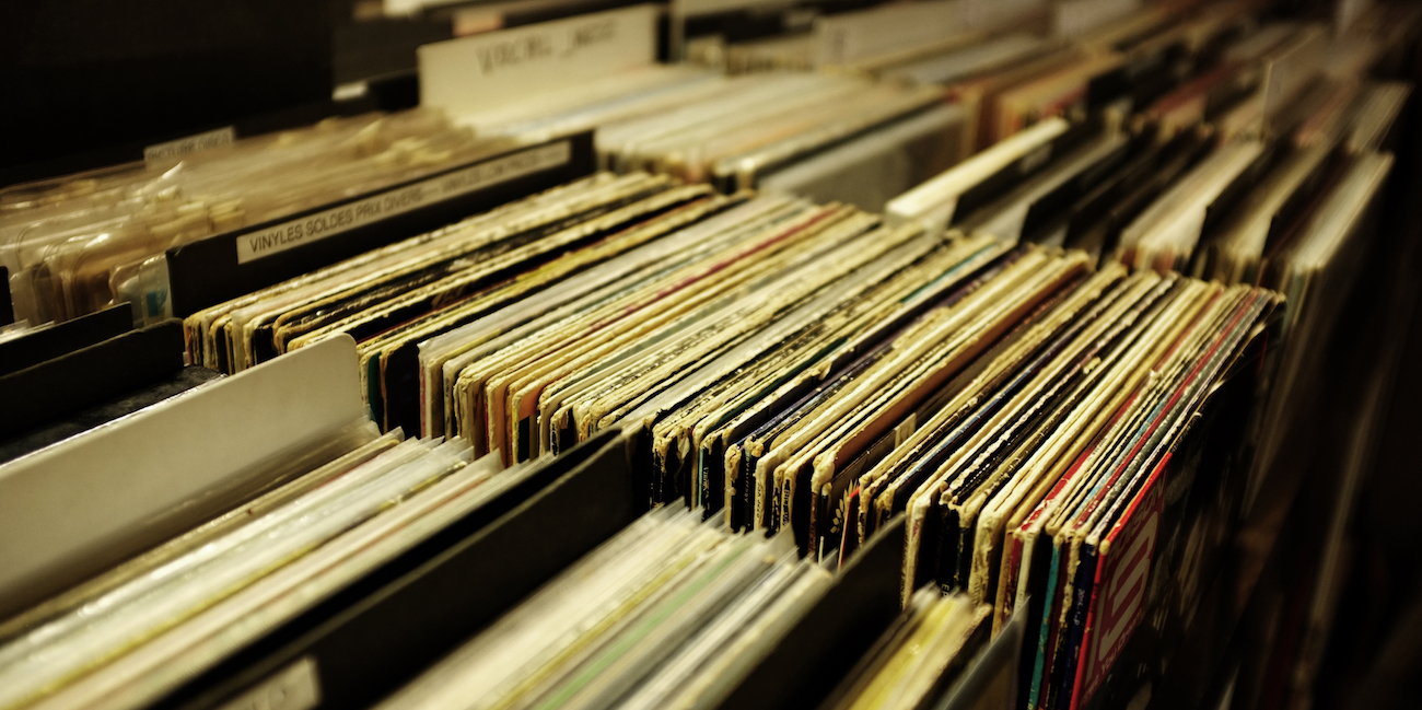 Vinyl collection at a record store Unsplash